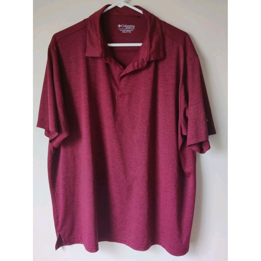 Columbia Men's Golf Polo‎ Burgundy Shirt Sleeve Size XXL
